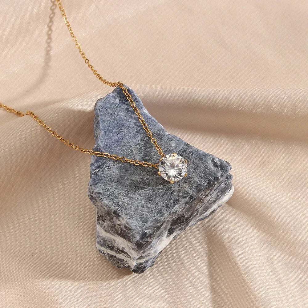 Lila Solitaire Diamond Necklace