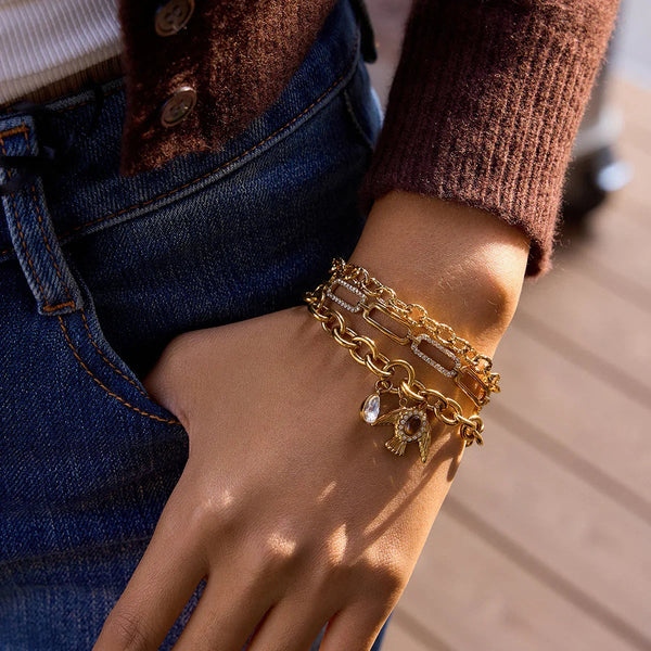 Swallow Pendant & Gold Chain Bracelet Bundle Set