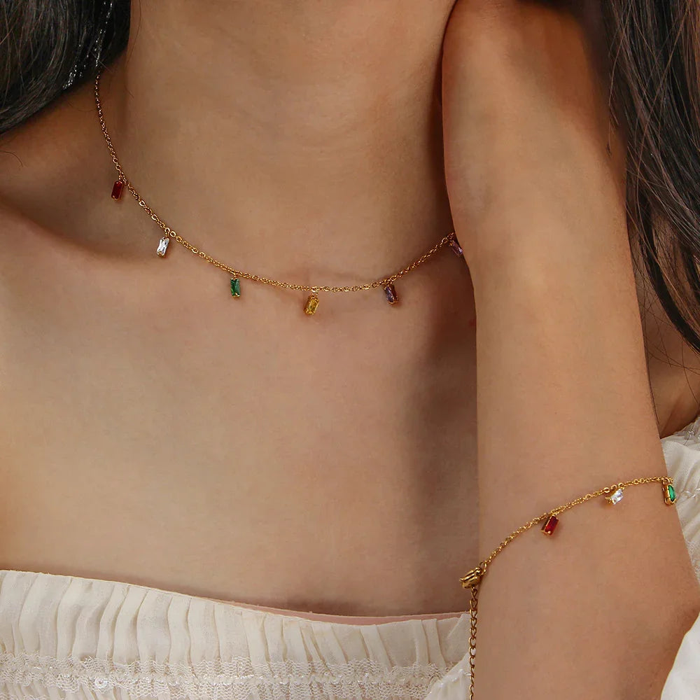 Aurélie Gemstone Pendant Necklace