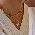 Delphina Diamond Heart Charm Necklace