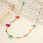 Fleurette Pastel Floral Charm Necklace