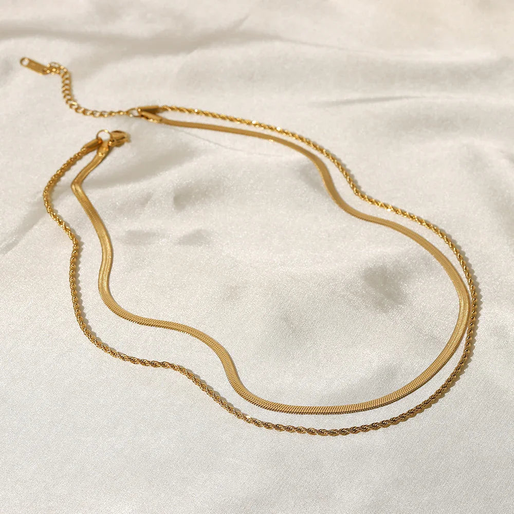 Delphine Layered Gold Chain Necklace