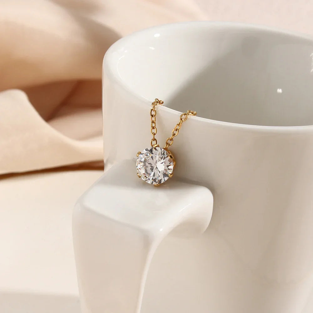 Lila Solitaire Diamond Necklace