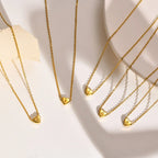 Amélie Heart Initial Gold Necklace