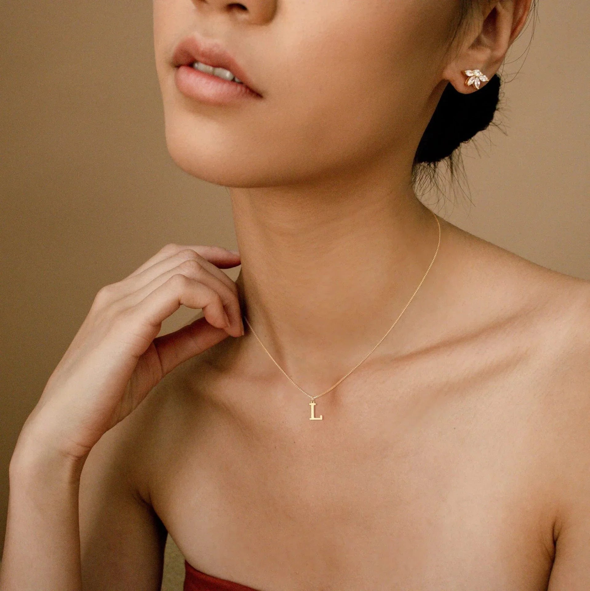 Liora Initial Letter Pendant Necklace