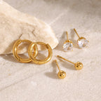 Hoops, Diamonds & Studs Earrings Bundle Set
