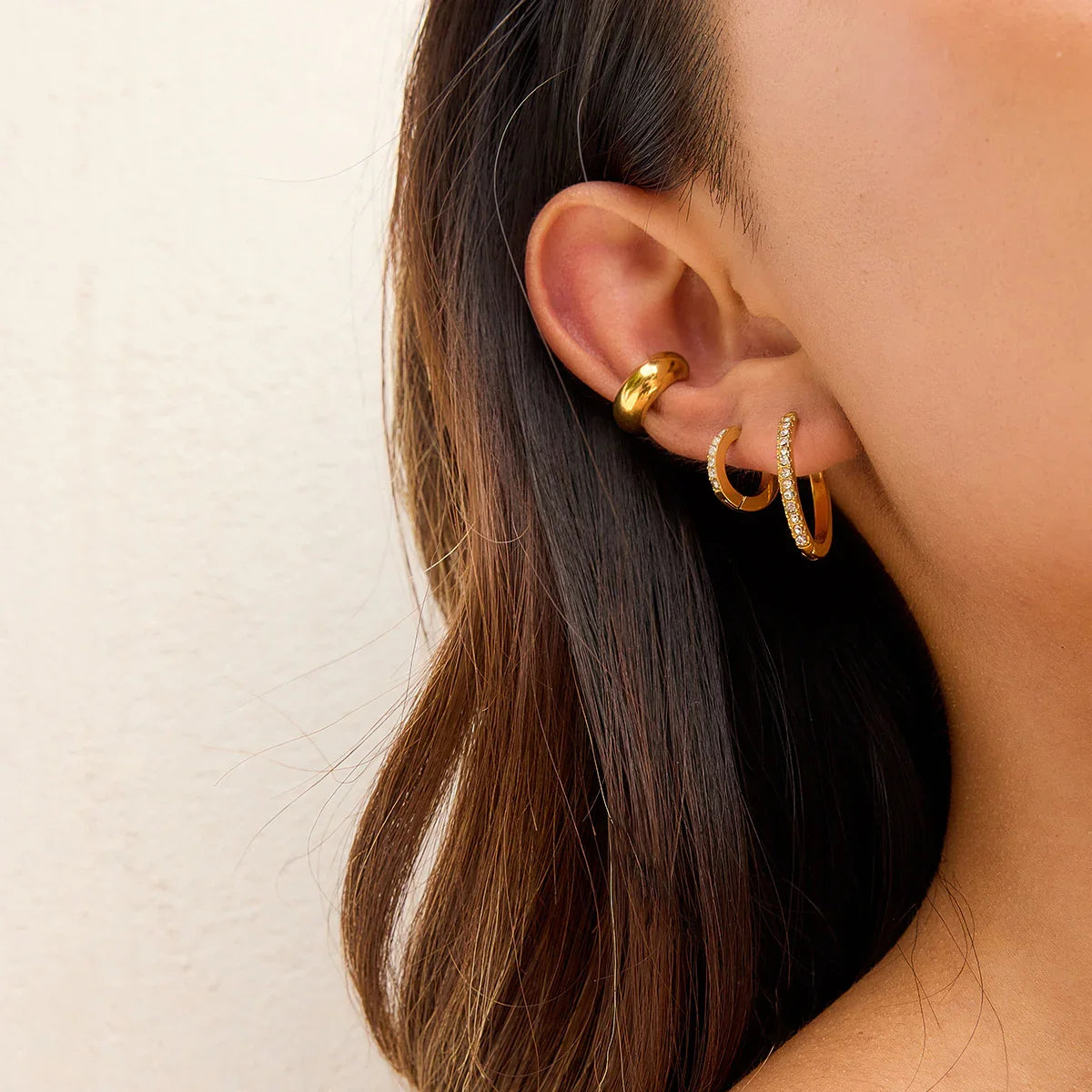 Contemporary Gold Hoops 3-Pair Bundle Set