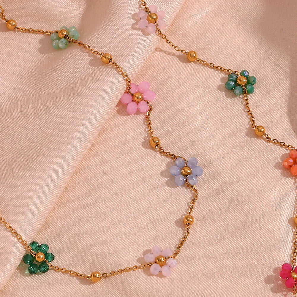 Fleurette Pastel Floral Charm Necklace