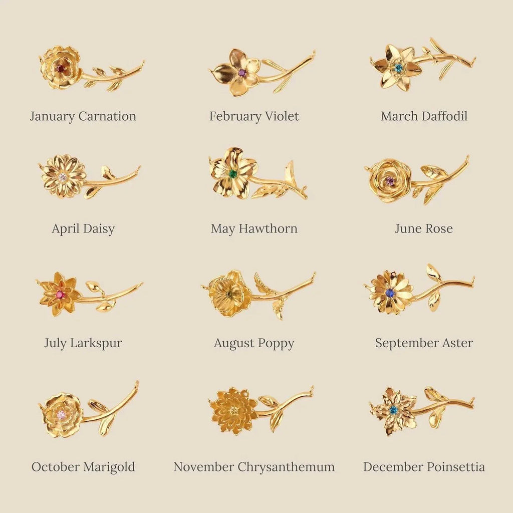 Emmeline Birth Flower Gold Necklace