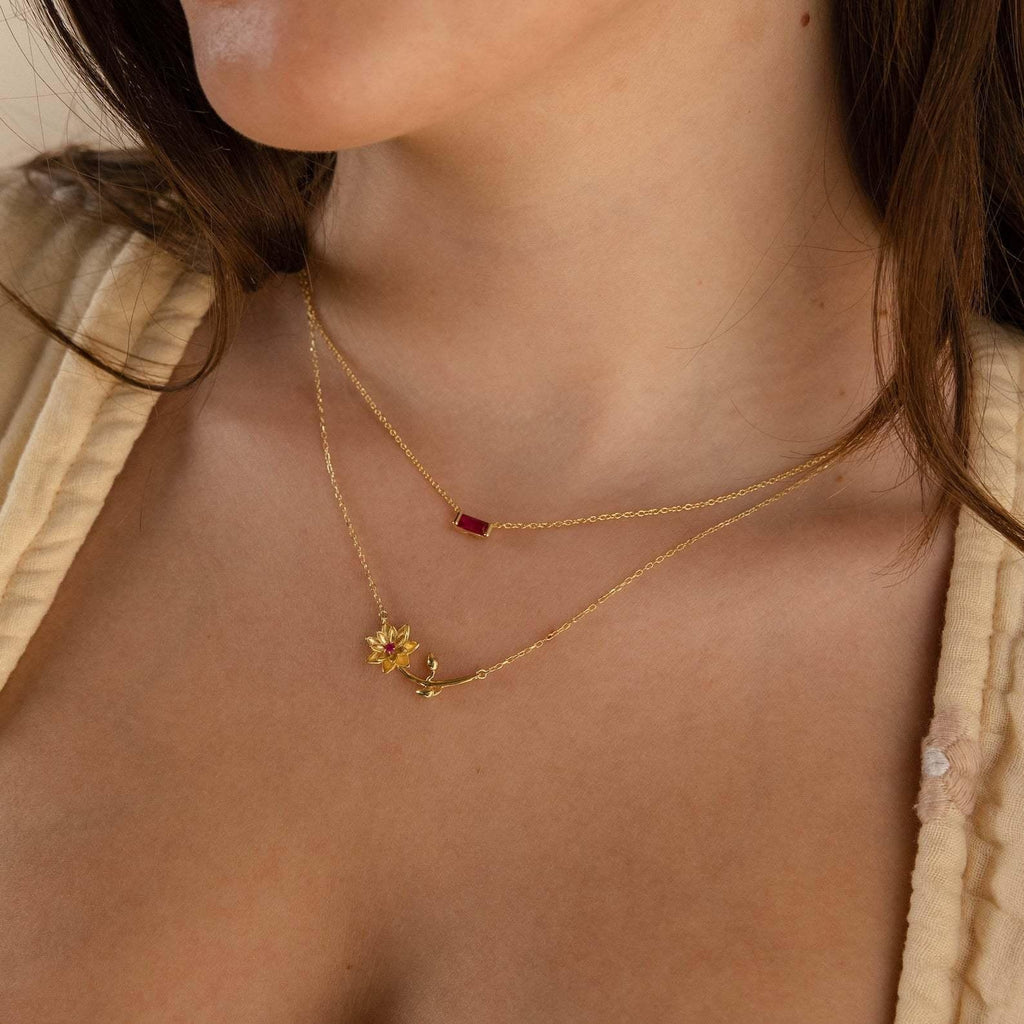 Emmeline Birth Flower Gold Necklace