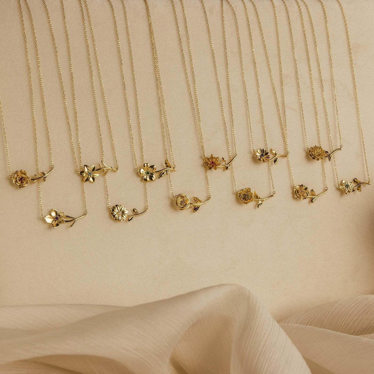 Emmeline Birth Flower Gold Necklace