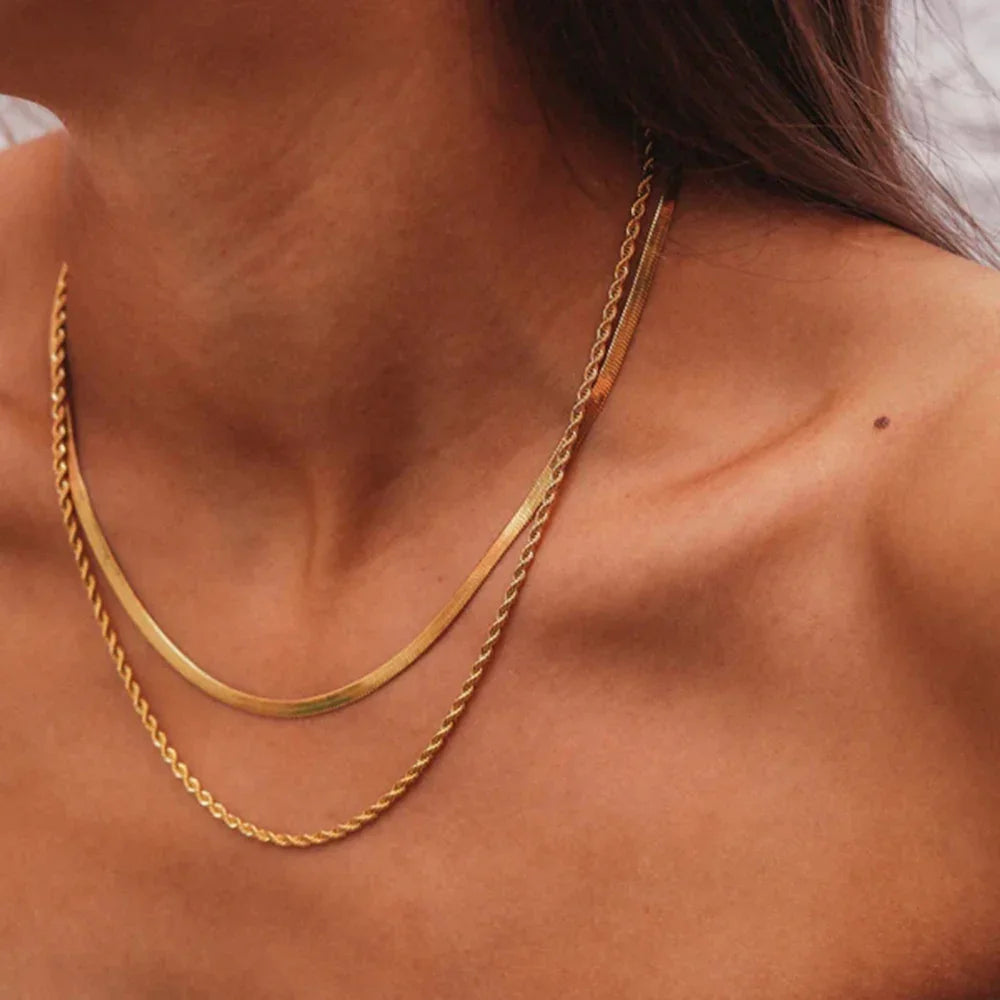 Delphine Layered Gold Chain Necklace