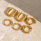 Staple Gold Hoops 3-Pair Earrings Bundle Set