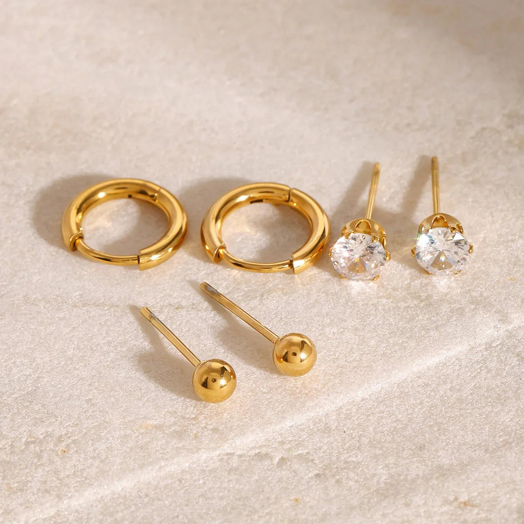 Hoops, Diamonds & Studs Earrings Bundle Set
