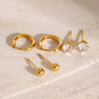 Hoops, Diamonds & Studs Earrings Bundle Set