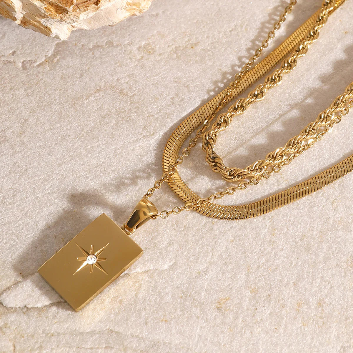 Aurelia Triple Layered Gold Necklace