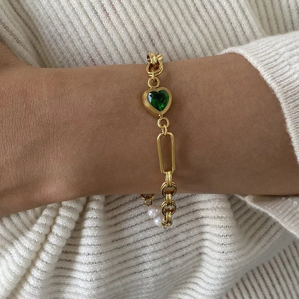 Pearl & Green Accent Chain Bundle Set