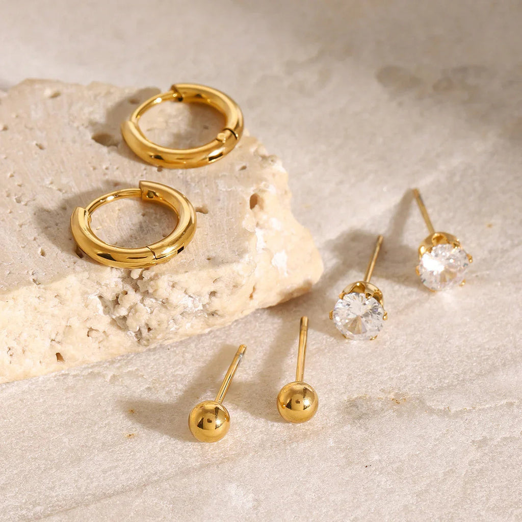 Hoops, Diamonds & Studs Earrings Bundle Set