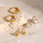 Hoops, Diamonds & Studs Earrings Bundle Set