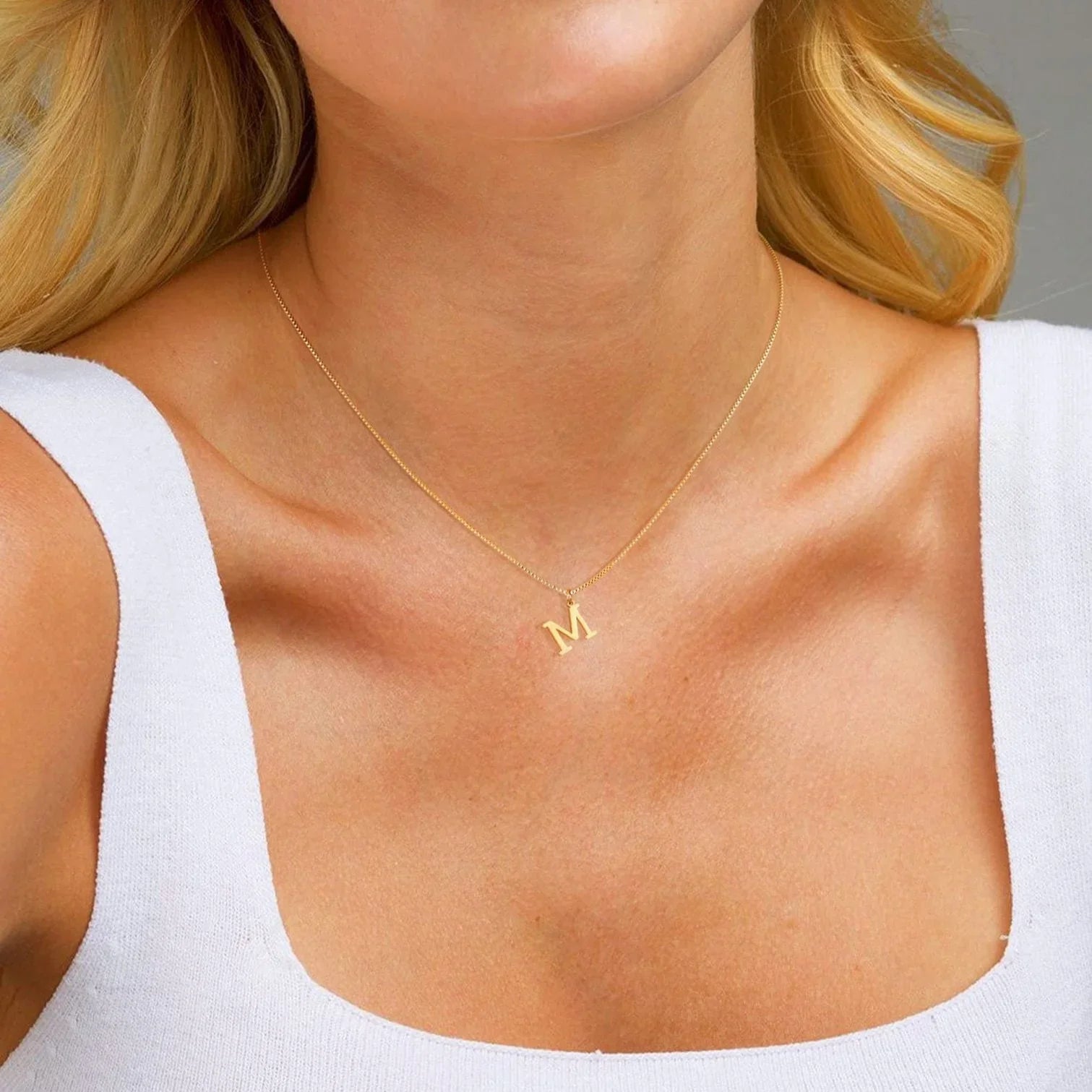 Liora Initial Letter Pendant Necklace