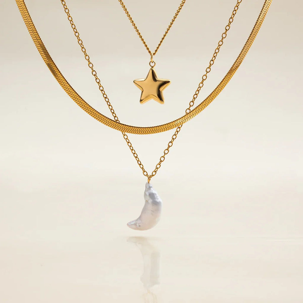 Selene Sun & Moon Layered Necklace