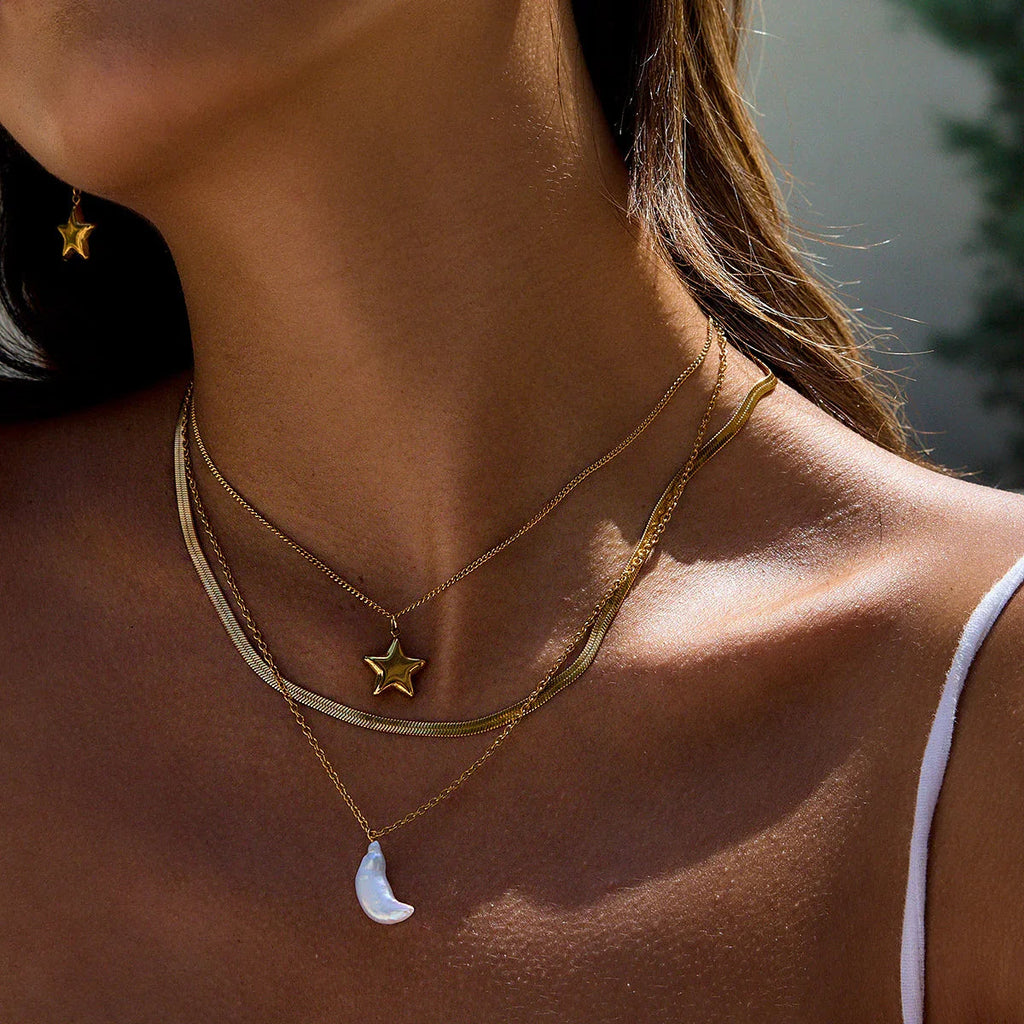 Selene Sun & Moon Layered Necklace