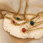 Ophelia Vintage Gemstone Pendant Necklace