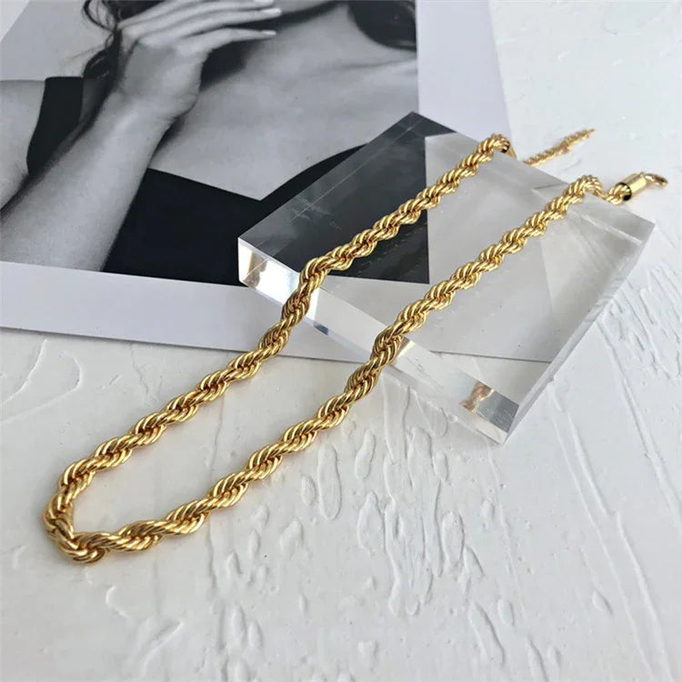 Cordélia Rope Chain Gold Necklace