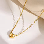 Amélie Heart Initial Gold Necklace