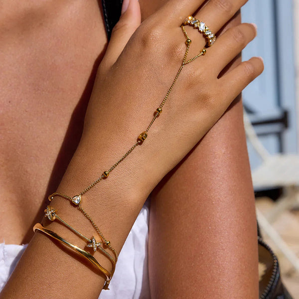 Cuff, Chain & Ring 4-Piece Stack Bundle Set