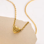 Amélie Heart Initial Gold Necklace