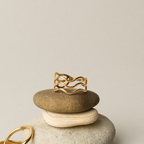 18K Gold Plated Ocean Three-Wave Ring Waterproof