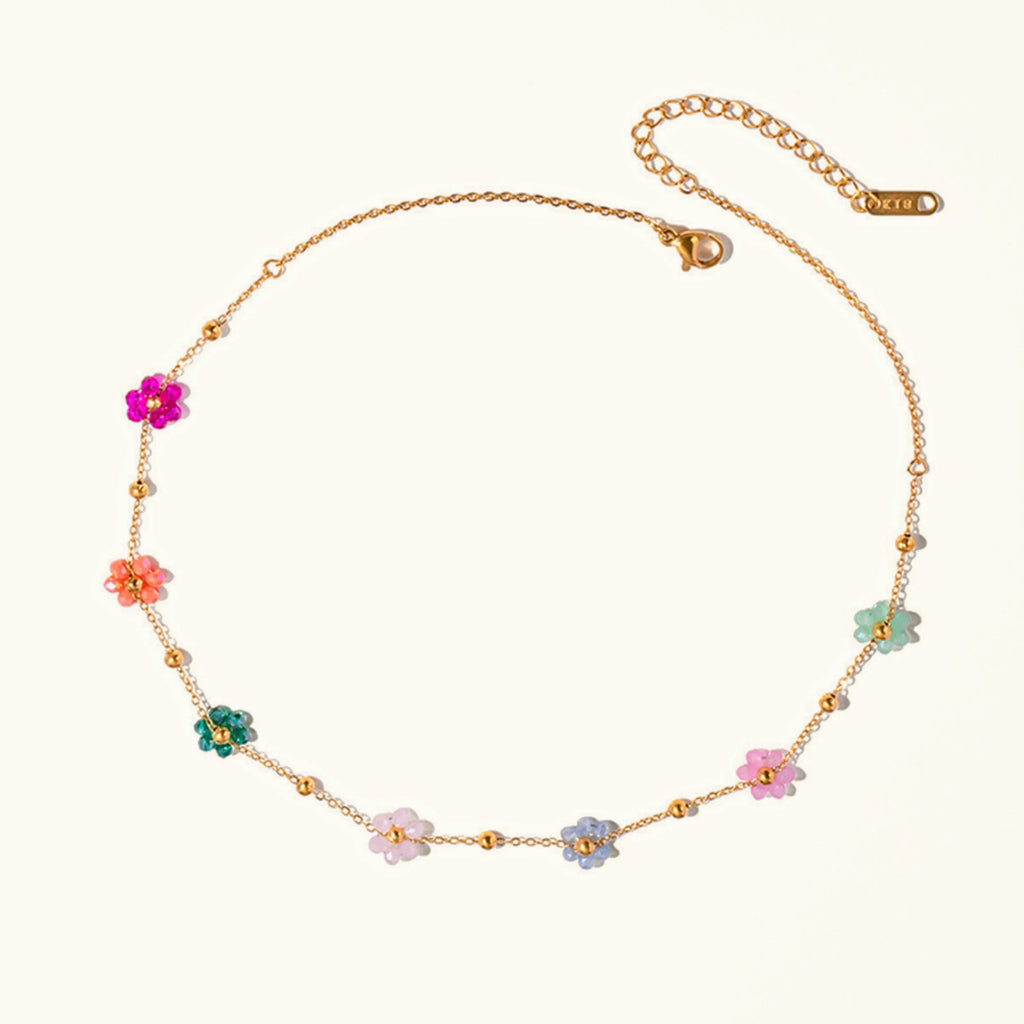 Fleurette Pastel Floral Charm Necklace