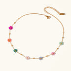 Fleurette Pastel Floral Charm Necklace