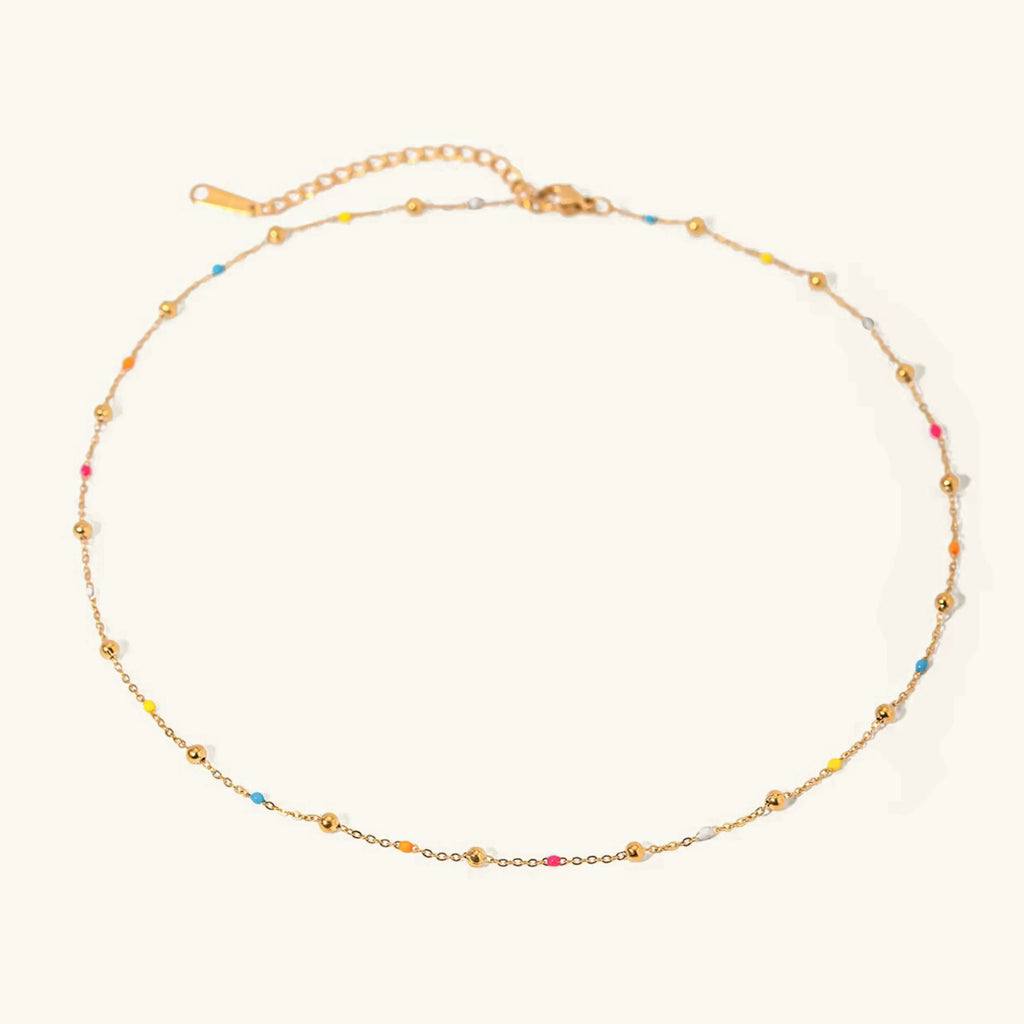 Coralie Beaded Gold Chain Necklace