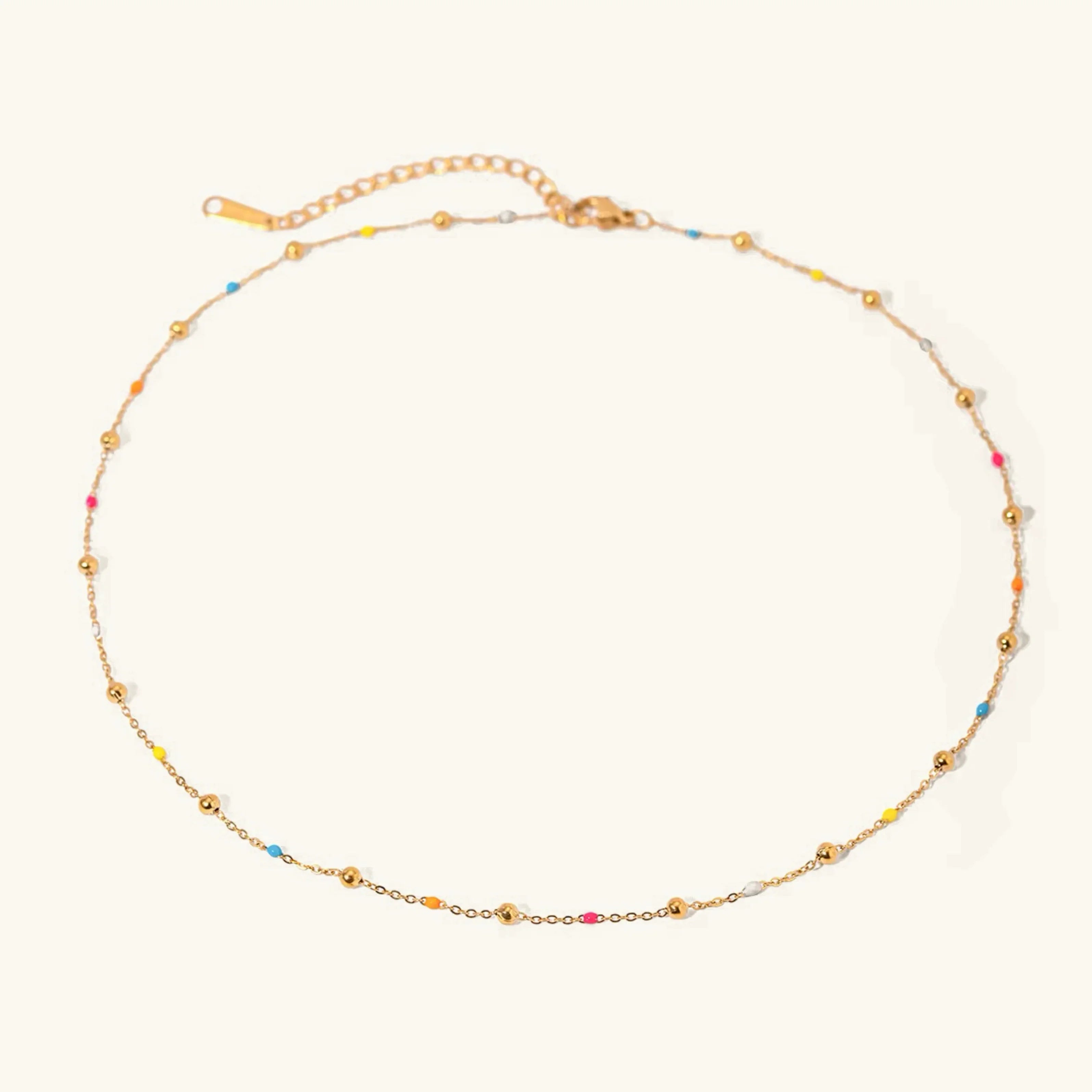 Coralie Beaded Gold Chain Necklace