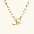 Adele Bar & Circle Paperclip Necklace