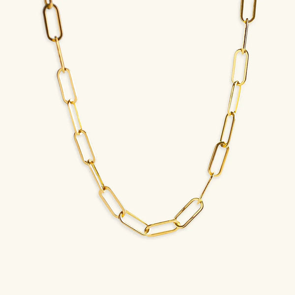 Cassia Gold Paperclip Chain Necklace