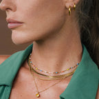 18K Gold Plated Rainbow Enamel Dainty Choker Necklace