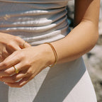18K Gold Plated Herringbone & Rope Chain Layered Bracelet Set