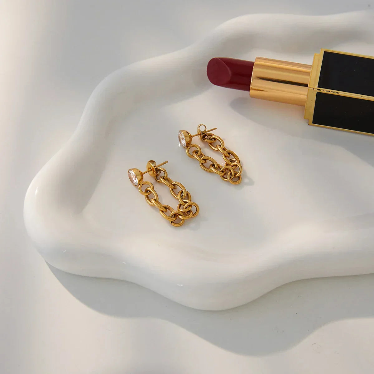 Diamond Drop & Teardrop Cuff Earrings Bundle Set