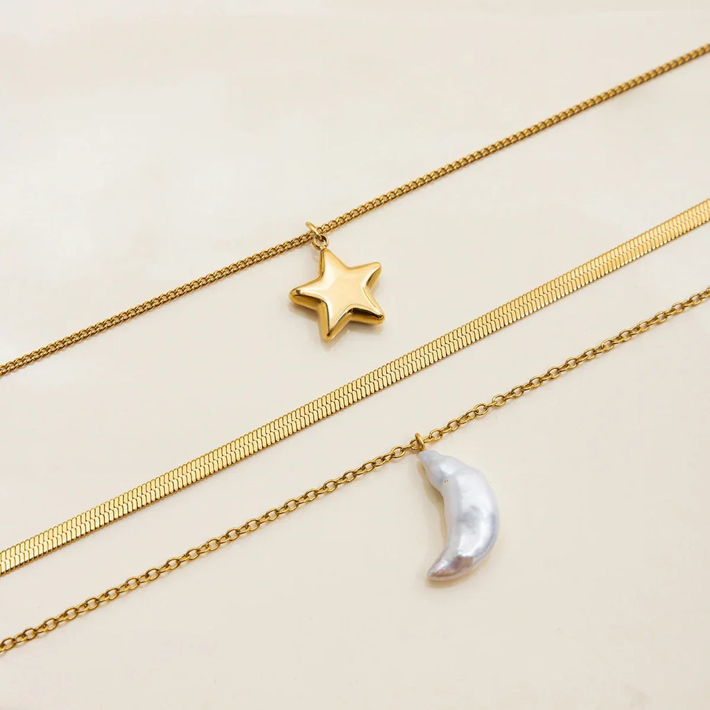 Selene Sun & Moon Layered Necklace