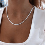 Silver Chain 3-Piece Necklace Bundle Set