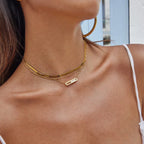 Thea Sculpted Gold Pendant Necklace