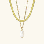 Pearl & Chain 2-Piece Necklace Bundle Set