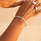 18K Gold Plated Woven Chain Bracelet Statement Bold