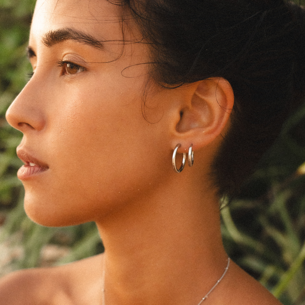 18K Gold Plated Classic Hoop Earrings 3 Sizes