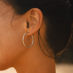 18K Gold Plated Thin Hoop Earrings Lightweight 2 Sizes