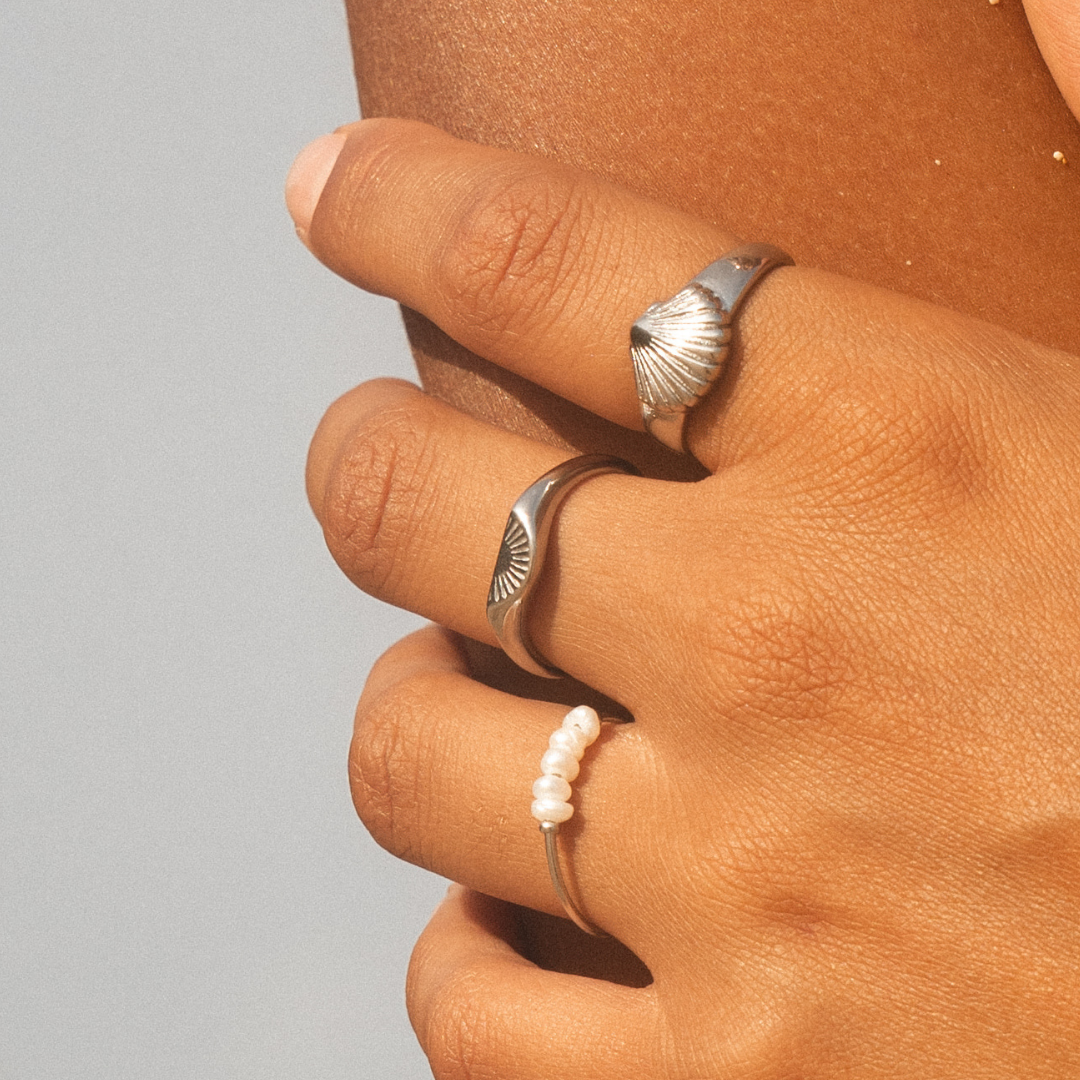 18K Gold Plated Sunrise Half-Sun Stackable Ring