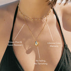 18K Gold Plated Teardrop Pendant Necklace Waterproof Stainless Steel | Lara Verne